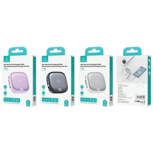 Kup Cablu 3 în 1 USAMS US-SJ650 MicroUSB / USB-C / Lightning 60W violet/violet - USA1022 - {ean13} - Sklep Home Screen