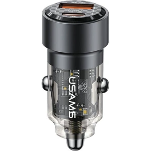 Buy USAMS C39 car charger USB-A, USB-C 60W black - USA1025 - {ean13} - Home Screen Store Europe