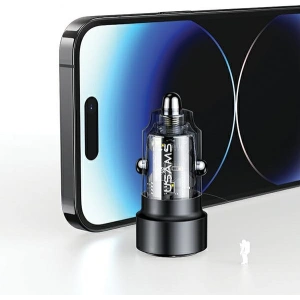 Kup Ładowarka samochodowa USAMS C39 USB-A, USB-C 60W czarny/black - USA1025 - {ean13} - Sklep Home Screen