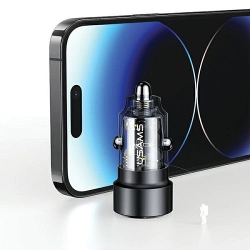 Kup Auto nabíječka USAMS C39 USB-A, USB-C 60W černá/black - USA1025 - {ean13} - Sklep Home Screen