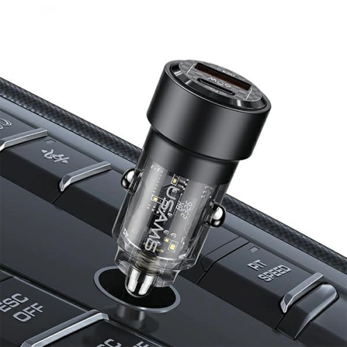 Kup Auto nabíječka USAMS C39 USB-A, USB-C 60W černá/black - USA1025 - {ean13} - Sklep Home Screen