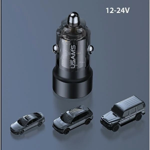 Kup Ładowarka samochodowa USAMS C39 USB-A, USB-C 60W czarny/black - USA1025 - {ean13} - Sklep Home Screen