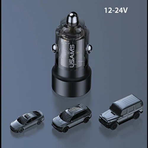 Kup Auto nabíječka USAMS C39 USB-A, USB-C 60W černá/black - USA1025 - {ean13} - Sklep Home Screen
