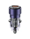 Auto nabíječka USAMS C39 USB-A, USB-C 60W fialová/purple