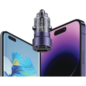Kup Ładowarka samochodowa USAMS C39 USB-A, USB-C 60W fioletowy/purple - USA1026 - {ean13} - Sklep Home Screen