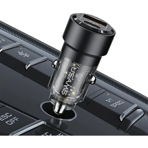 Kup Ładowarka samochodowa USAMS C39 USB-A, USB-C 60W fioletowy/purple - USA1026 - {ean13} - Sklep Home Screen
