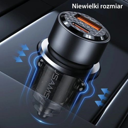 Kup Ładowarka samochodowa USAMS C39 USB-A, USB-C 60W fioletowy/purple - USA1026 - {ean13} - Sklep Home Screen