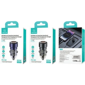 Kup Ładowarka samochodowa USAMS C39 USB-A, USB-C 60W fioletowy/purple - USA1026 - {ean13} - Sklep Home Screen