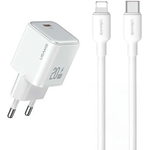 Kup USAMS US-CC183 USB-C 20W PD3.0 Netzladegerät + US-SJ610 USB-C / Lightning Kabel weiß - USA1027 - {ean13} - Sklep Home Screen