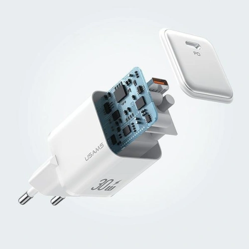 Kup USAMS US-CC186 Netzladegerät USB-C 30W PD3.0 + Kabel US-SJ610 USB-C / Lightning weiß - USA1028 - {ean13} - Sklep Home Screen