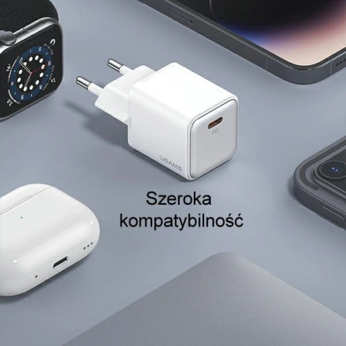 Kup USAMS US-CC186 Netzladegerät USB-C 30W PD3.0 + Kabel US-SJ610 USB-C / Lightning weiß - USA1028 - {ean13} - Sklep Home Screen