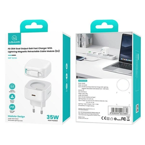 Kup USAMS US-CC202 USB-C Netzladegerät + Lightning Kabel PD QC 35W schwarz - USA1030 - {ean13} - Sklep Home Screen