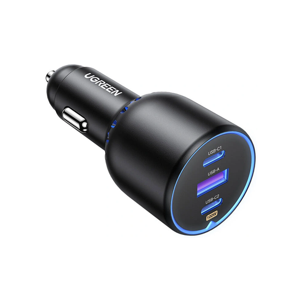 Ładowarka samochodowa UGREEN CD293 USB-A, 2xUSB-C PD 130W czarna