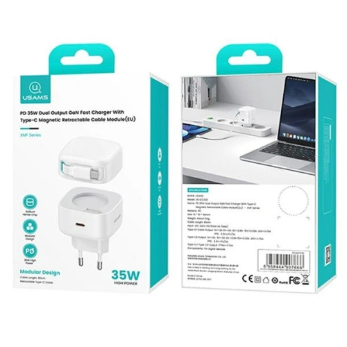Kup Ładowarka sieciowa USAMS US-CC202 USB-C + kabel USB-C PD QC 35W biały/white - USA1031 - {ean13} - Sklep Home Screen