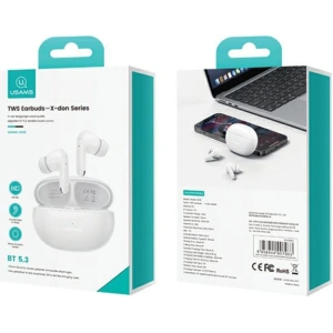 Kup USAMS X-don Series Dual mic ENC TWS Căști in-ear fără fir Bluetooth 5.3 alb/alb - USA1035 - {ean13} - Sklep Home Screen