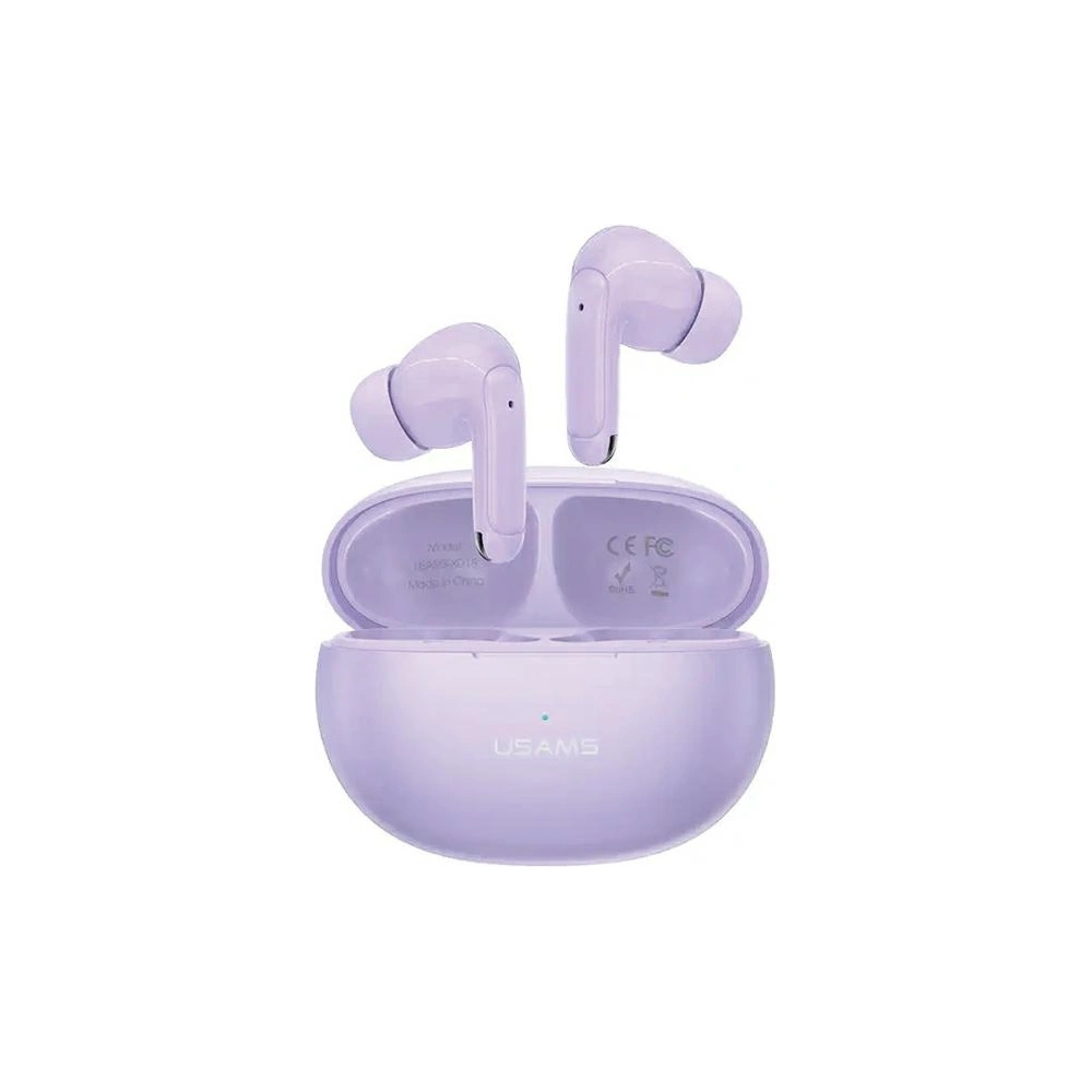 Bezprzewodowe słuchawki dokanałowe USAMS X-don Series Dual mic ENC TWS Bluetooth 5.3 fioletowy/purple