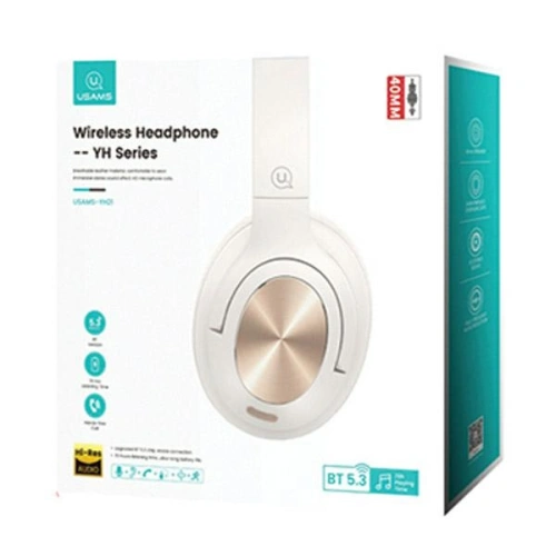 Kup Bezdrátová sluchátka přes uši USAMS US-YH Series Bluetooth 5.3 béžová - USA1038 - {ean13} - Sklep Home Screen