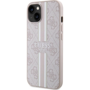 Buy Guess GUHMP15SP4RPSP Apple iPhone 15 / 14 / 13 hardcase 4G Printed Stripes MagSafe pink - GUE3137 - {ean13} - Home Screen Store Europe