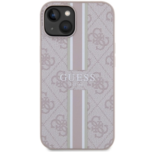 Buy Guess GUHMP15SP4RPSP Apple iPhone 15 / 14 / 13 hardcase 4G Printed Stripes MagSafe pink - GUE3137 - {ean13} - Home Screen Store Europe