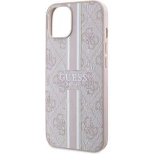 Buy Guess GUHMP15SP4RPSP Apple iPhone 15 / 14 / 13 hardcase 4G Printed Stripes MagSafe pink - GUE3137 - {ean13} - Home Screen Store Europe