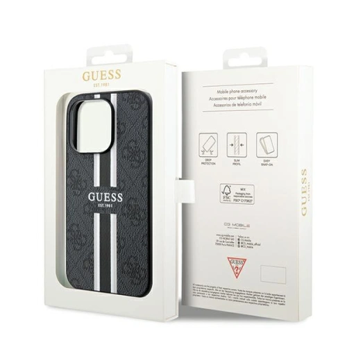 Kup Etui Guess GUHMP15XP4RPSK Apple iPhone 15 Pro Max hardcase 4G Printed Stripes MagSafe czarny/black - GUE3138 - {ean13} - Sklep Home Screen