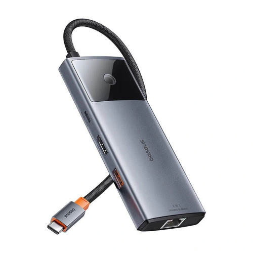 Kup Adapter 6w1 Baseus Metal Gleam 2 Series Hub USB-C / 2xUSB-A 3.0, USB-C, USB-C PD, HDMI, Ethernet RJ45 - BSU4826 - {ean13} - Sklep Home Screen