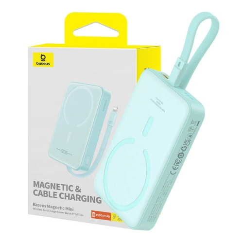 Kup Magnetische Powerbank Baseus Magnetic Mini 10000mAh 20W MagSafe mintgrün - BSU4833 - {ean13} - Sklep Home Screen