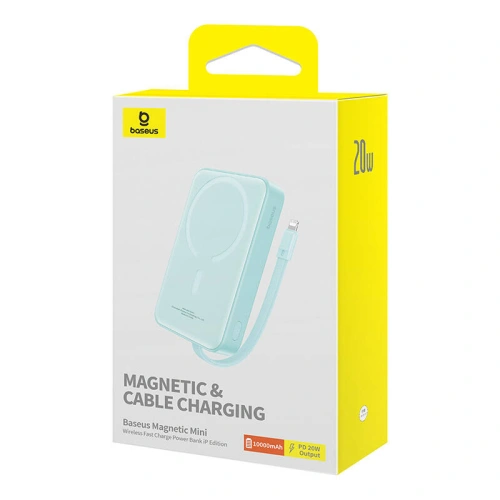 Kup Magnetische Powerbank Baseus Magnetic Mini 10000mAh 20W MagSafe mintgrün - BSU4833 - {ean13} - Sklep Home Screen