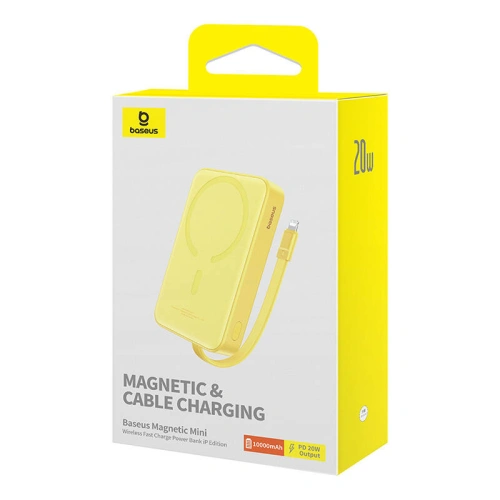 Kup Powerbank magnetyczny Baseus Magnetic Mini 10000mAh 20W MagSafe żółty - BSU4834 - {ean13} - Sklep Home Screen