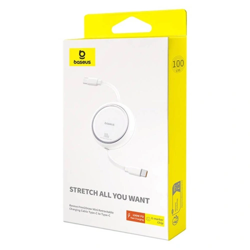 Kup Kabel Baseus Free2Draw USB-C / USB-C PD 100W 1m biały - BSU4839 - {ean13} - Sklep Home Screen