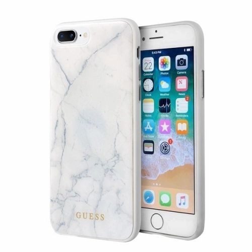 Kup Etui Guess GUHCI8LHYMAWH Apple iPhone 7/8 Plus biały/white Marble - GUE122WHT - {ean13} - Sklep Home Screen