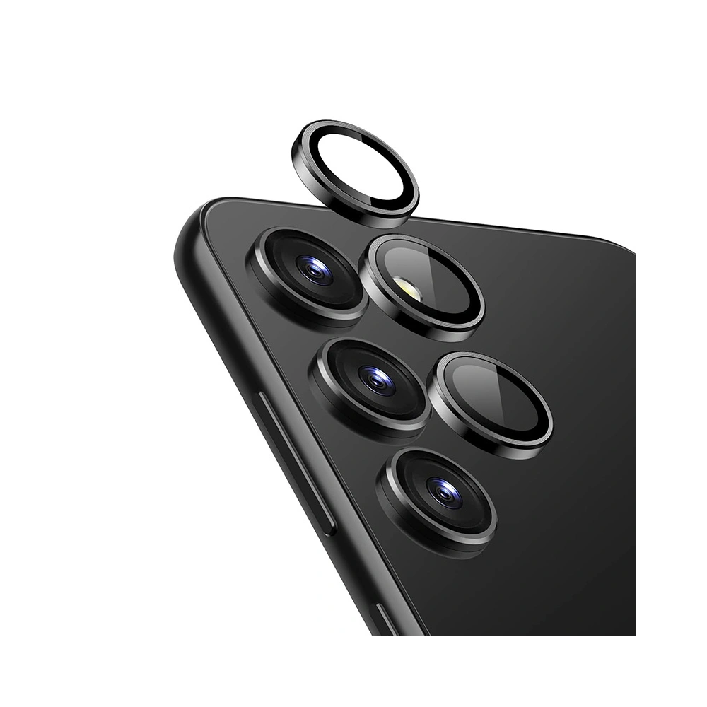 Szkło hartowane na obiektyw aparatu Crong Lens Ring Samsung Galaxy S24 czarne