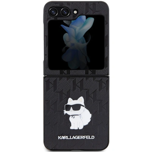 Kup Etui Karl Lagerfeld KLHCZF5SAPCHNPK Samsung Galaxy Z Flip5 kemény tok Saffiano Monogram Choupette Pin fekete/black - KLD1867 - {ean13} - Sklep Home Screen