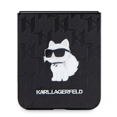 Kup Etui Karl Lagerfeld KLHCZF5SAPCHNPK Samsung Galaxy Z Flip5 kemény tok Saffiano Monogram Choupette Pin fekete/black - KLD1867 - {ean13} - Sklep Home Screen
