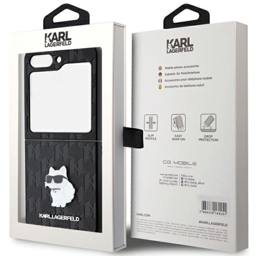 Kup Etui Karl Lagerfeld KLHCZF5SAPCHNPK Samsung Galaxy Z Flip5 kemény tok Saffiano Monogram Choupette Pin fekete/black - KLD1867 - {ean13} - Sklep Home Screen