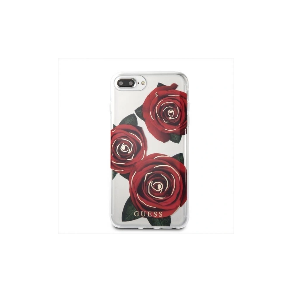 Etui Guess GUHCI8LROSTR Apple iPhone 7/8 Plus transparent hard case Flower Desire red rose