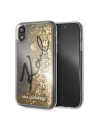 Karl Lagerfeld KLHCI61TRKSIGGO iPhone Xr auriu/aur hard case Signature Liquid Glitter Stars