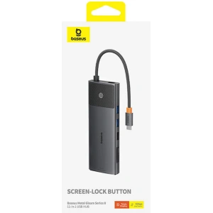 Adapter 11w1 Baseus Metal Gleam HUB USB-C / 2xUSB-A 2.0, 2xUSB-A 3.0, USB-C PD, 2xHDMI, DisplayPort, ‎RJ45, ‎TF/SD