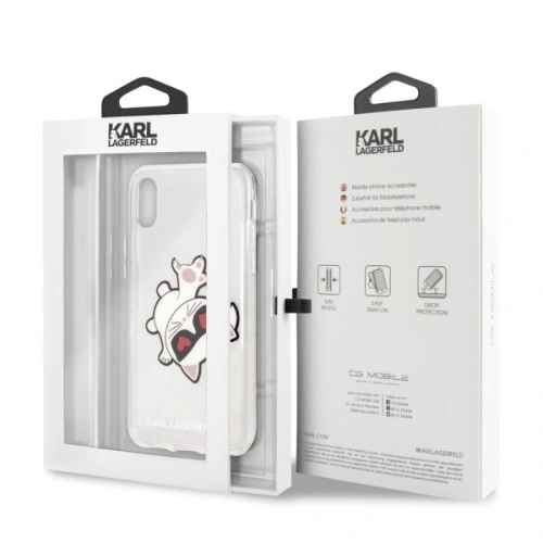 Kup Karl Lagerfeld KLHCI65CFHE iPhone Xs Max hardcase transparent Choupette Fun - KLD034CL - {ean13} - Sklep Home Screen