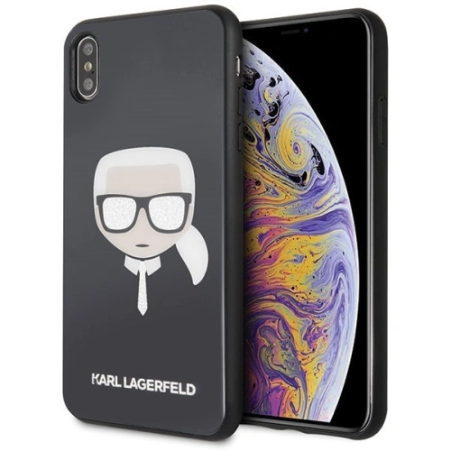 Kup Karl Lagerfeld KLHCI65DLHBK iPhone Xs Max fekete/black Iconic Glitter Karl`s Head - KLD039BLK - {ean13} - Sklep Home Screen
