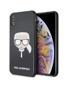 Karl Lagerfeld KLHCI65DLHBK iPhone Xs Max fekete/black Iconic Glitter Karl`s Head