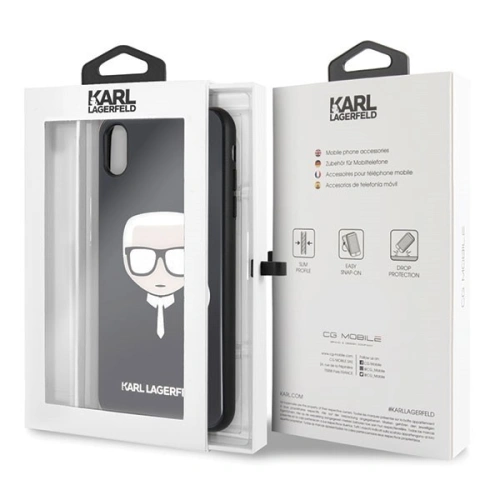 Kup Karl Lagerfeld KLHCI65DLHBK iPhone Xs Max czarny/black Iconic Glitter Karl`s Head - KLD039BLK - {ean13} - Sklep Home Screen