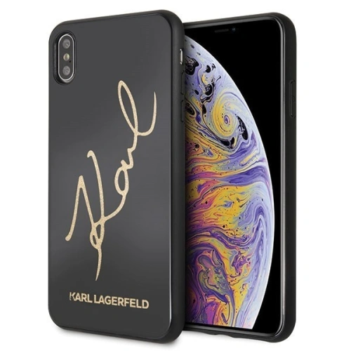 Kup Karl Lagerfeld KLHCI65DLKSBK iPhone Xs Max fekete/black kemény tok Signature Glitter - KLD040BLK - {ean13} - Sklep Home Screen