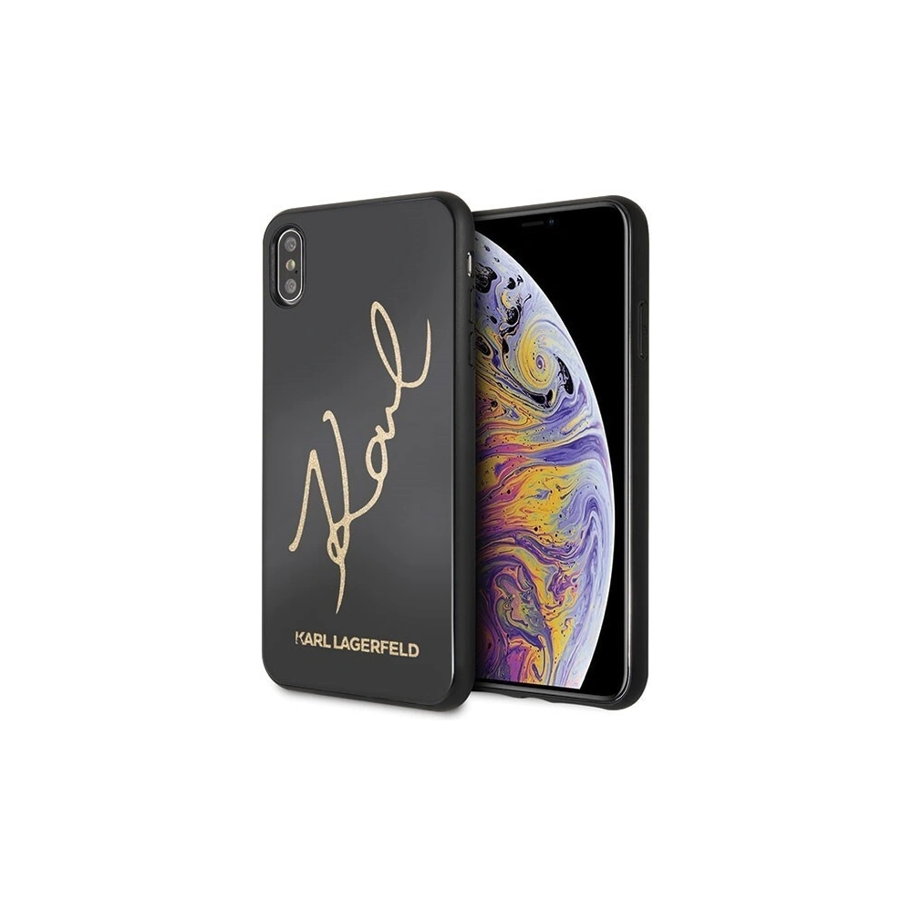 Karl Lagerfeld KLHCI65DLKSBK iPhone Xs Max czarny/black hard case Signature Glitter