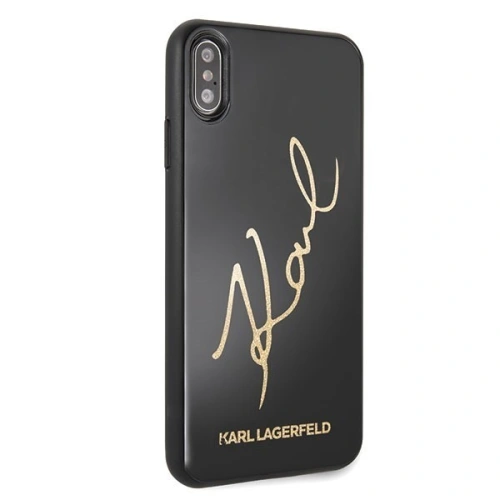 Kup Karl Lagerfeld KLHCI65DLKSBK iPhone Xs Max fekete/black kemény tok Signature Glitter - KLD040BLK - {ean13} - Sklep Home Screen
