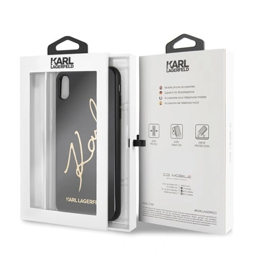 Kup Karl Lagerfeld KLHCI65DLKSBK iPhone Xs Max fekete/black kemény tok Signature Glitter - KLD040BLK - {ean13} - Sklep Home Screen