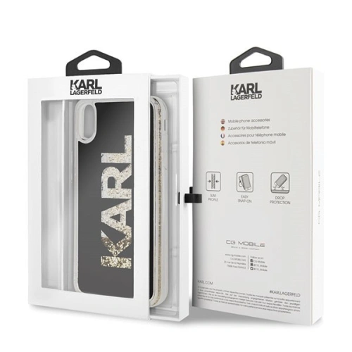 Buy Karl Lagerfeld KLHCI65KAGBK iPhone Xs Max black Karl logo Glitter - KLD045BLK - {ean13} - Home Screen Store Europe