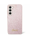 Etui Guess GUHCS24LHGGSHP Samsung Galaxy S24 Ultra hardcase Glitter Script różowy/pink
