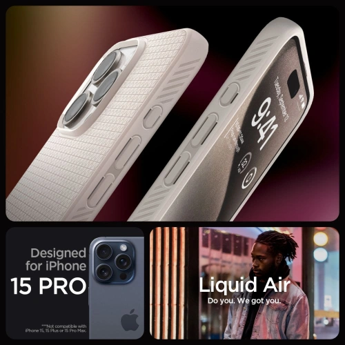 Kup Etui Spigen Liquid Air Apple iPhone 15 Pro Max Přírodní Titan - SPN3213 - {ean13} - Sklep Home Screen