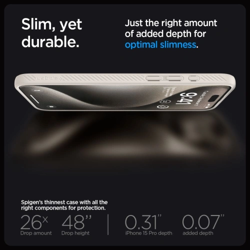 Buy Spigen Liquid Air Apple iPhone 15 Pro Max Natural Titanium - SPN3213 - {ean13} - Home Screen Store Europe